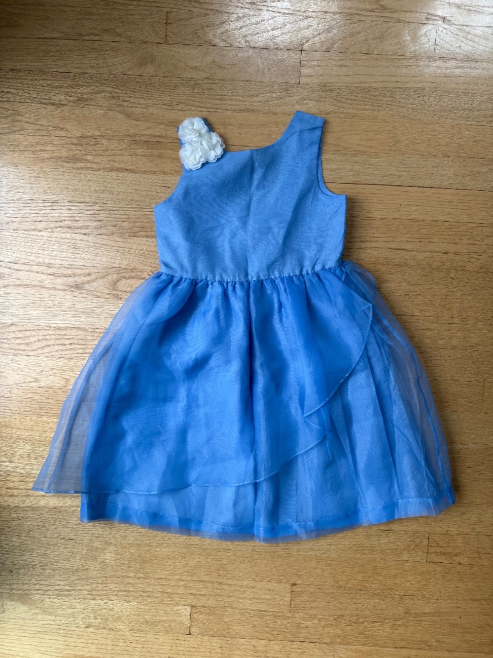 Janie and Jack Light French Blue Blossom Organza Dress Size 8 NWT